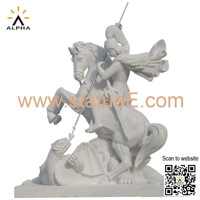 Marble Saint George statue